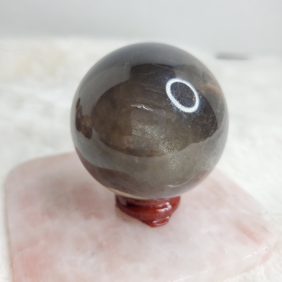 Flashy Black Moonstone Sphere - Picture 12 of 13